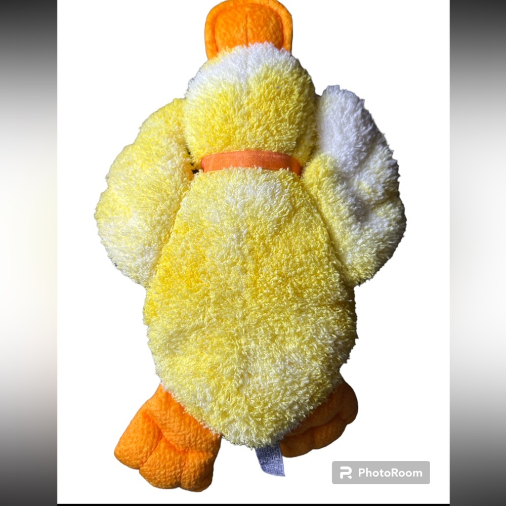 Rare People Pals Terry Cloth Duck Platypus 16” Yellow White Orange - Picture 3 of 3